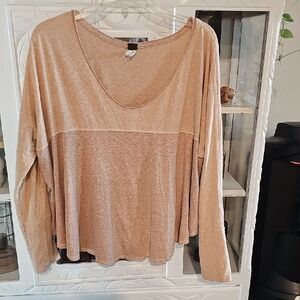 We The Free Light Brown Long Sleeve Top